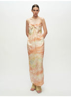 Print Tie Midi Dress