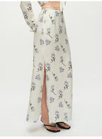 Rose printing Straight Skirt