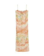 Print Tie Midi Dress