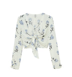 Rose Print Tied Knot Top