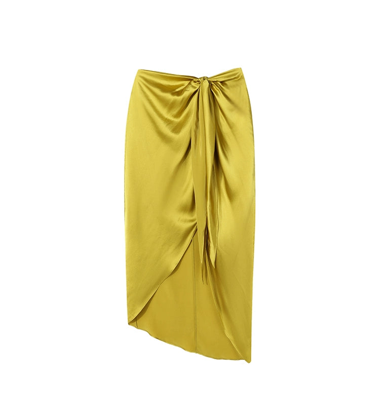 Yellow Knot Long Skirt