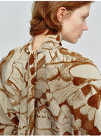 Turtleneck Butterfly Print Loose Top