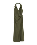 Army green Backless Sleeveless Dress