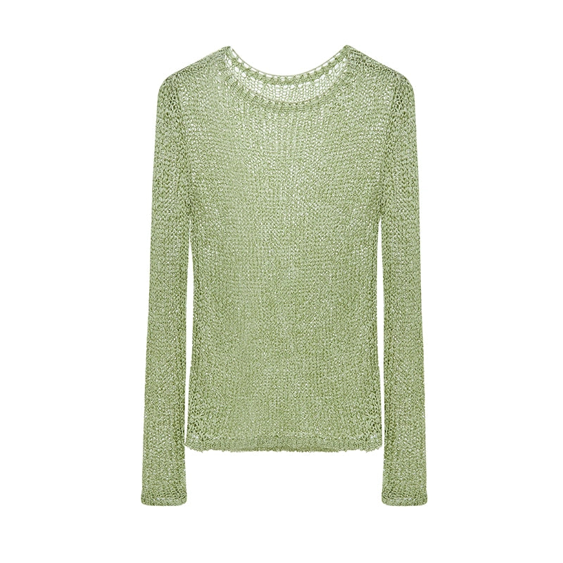 Solid Knitted Pullover Sweater