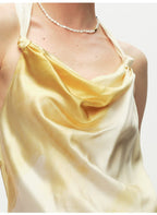 Yellow Printed Halter Top