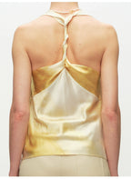 Yellow Printed Halter Top