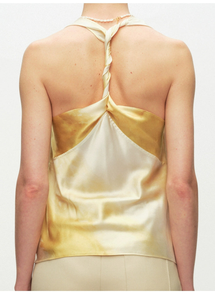 Yellow Printed Halter Top