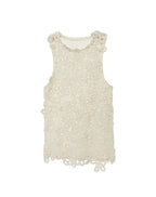 Beige Crochet Hollow Out Vest