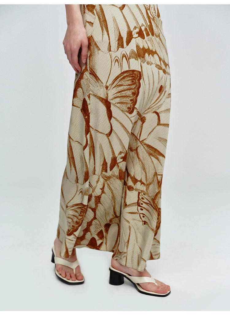 Sleeveless Butterfly Print Dress