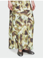 Dark Green Print Streamer Collar Dress