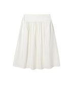 White Cotton Pleated A-shaped Skirt