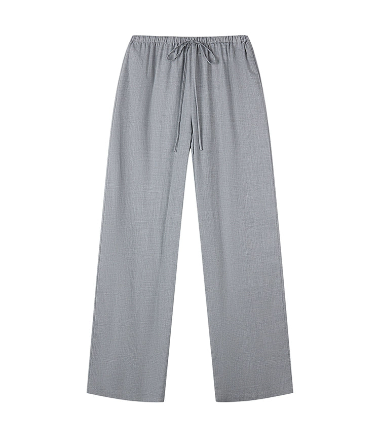 Gray Elastic Loose Trousers
