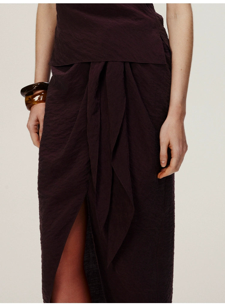 Purple Knot Long Skirt