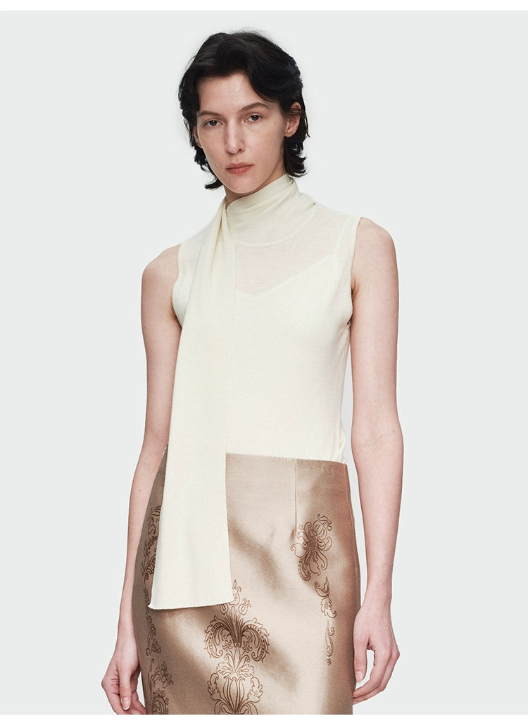 Streamer Collar Knitted Vest Top