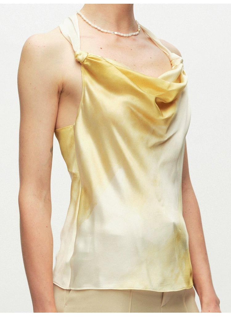 Yellow Printed Halter Top