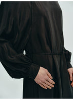 Dark Brown Turtleneck Loose Dress