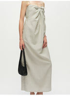 Striped Tie Knot Suspender Dress