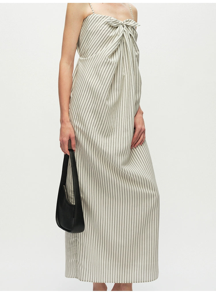 Striped Tie Knot Suspender Dress