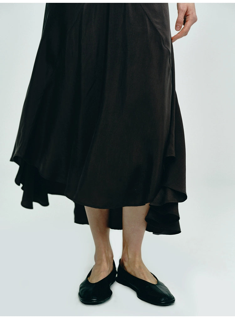 Dark Brown Short-sleeved Dress