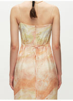 Print Tie Midi Dress