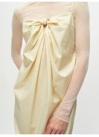 Yellow Tie Knot Suspender Dress