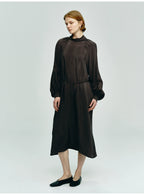 Dark Brown Turtleneck Loose Dress