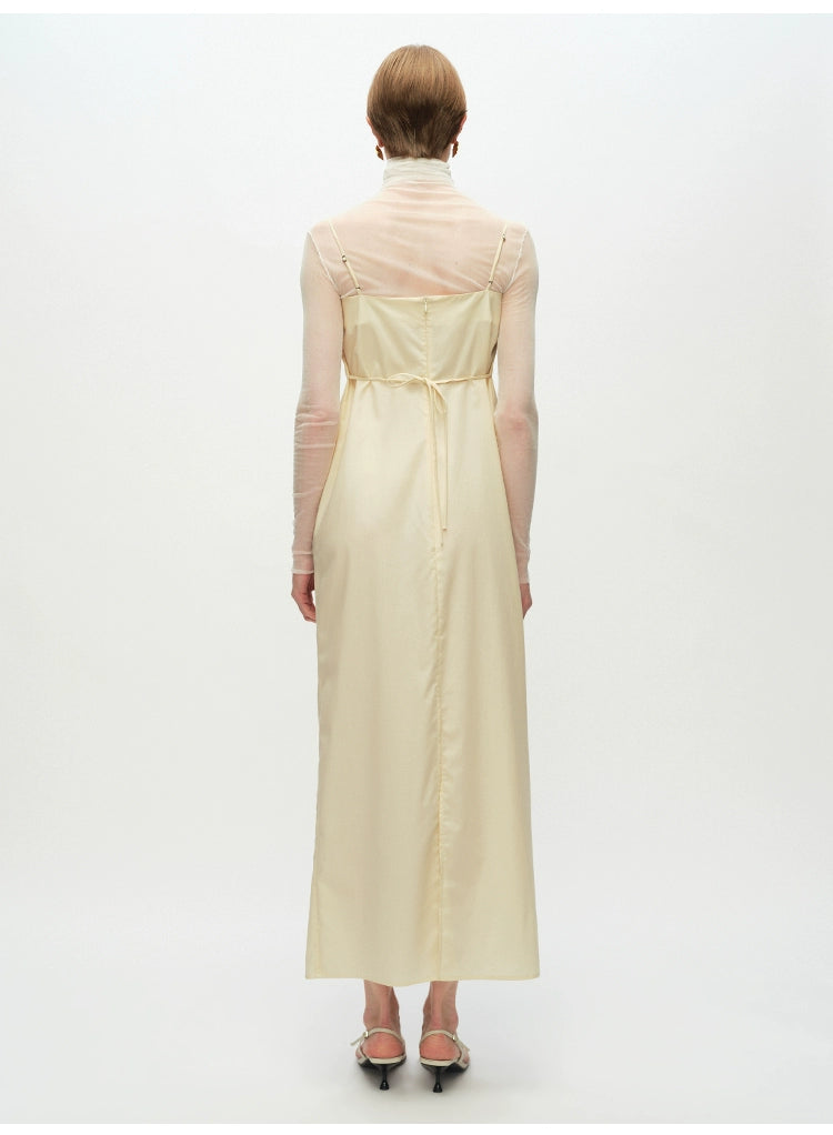 Yellow Tie Knot Suspender Dress