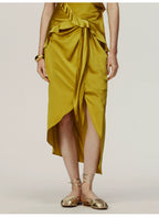 Yellow Knot Long Skirt