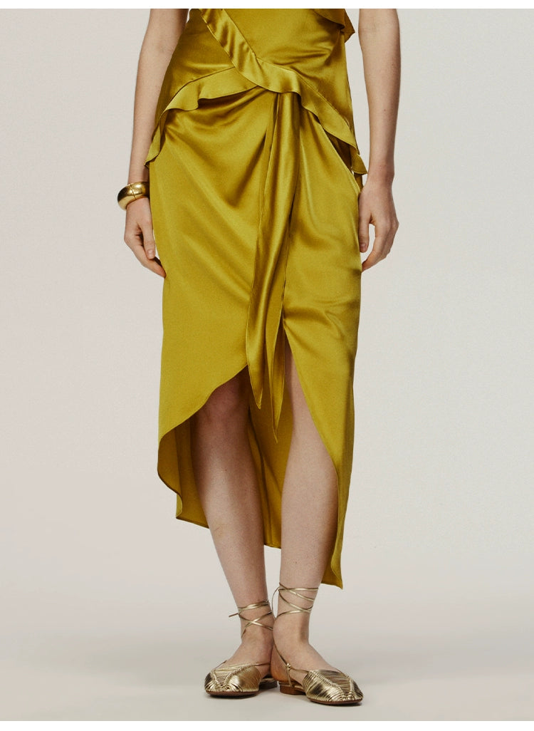 Yellow Knot Long Skirt