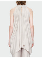 Gray Halter Pleated Top