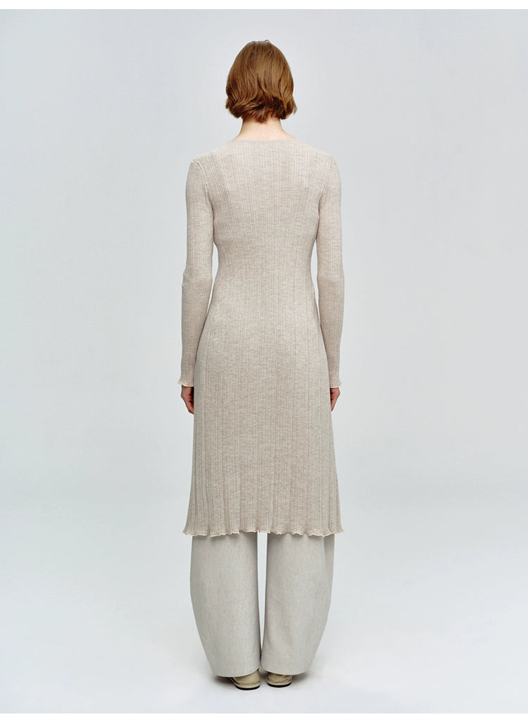 Rib Long Sleeve Cardigan Sweater