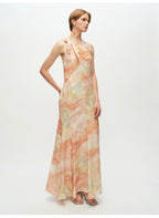 One Shoulder Print A Line Maxi Dress