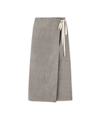 Linen Solid Wrap Skirt