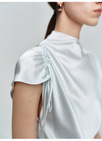 Pleated Asymmetrical Sleeveless Top
