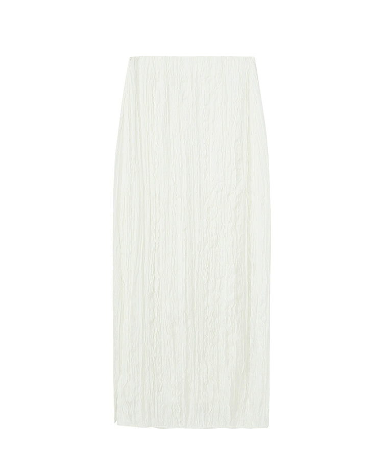 Pleated Straight Ankle Length Skirt