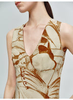 Sleeveless Butterfly Print Dress