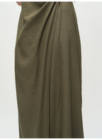 Army green Backless Sleeveless Dress