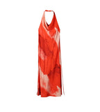 Red Print Backless Dress