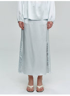 Sky Blue Wavy Tie Knot Ankle Skirt