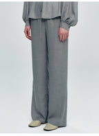 Gray Elastic Loose Trousers