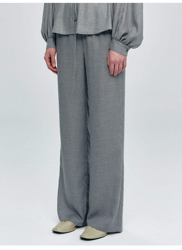Gray Elastic Loose Trousers