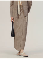 Linen Solid Wrap Skirt
