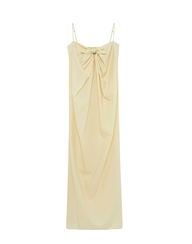 Yellow Tie Knot Suspender Dress