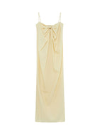 Yellow Tie Knot Suspender Dress