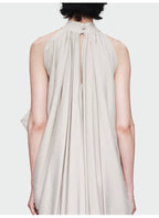 Gray Halter Loose Maxi Dress