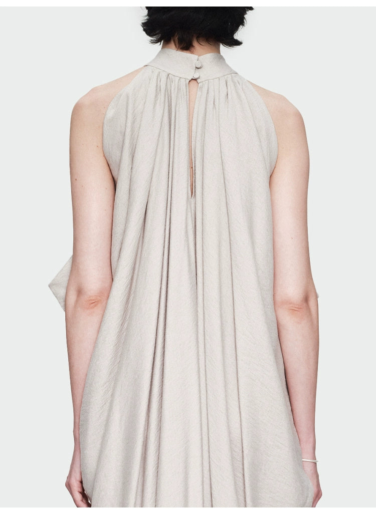 Gray Halter Loose Maxi Dress