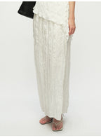 Pleated Straight Ankle Length Skirt
