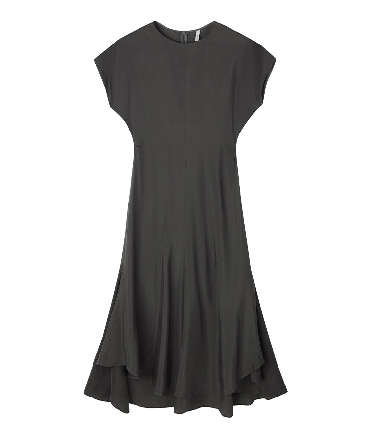 Dark Brown Short-sleeved Dress